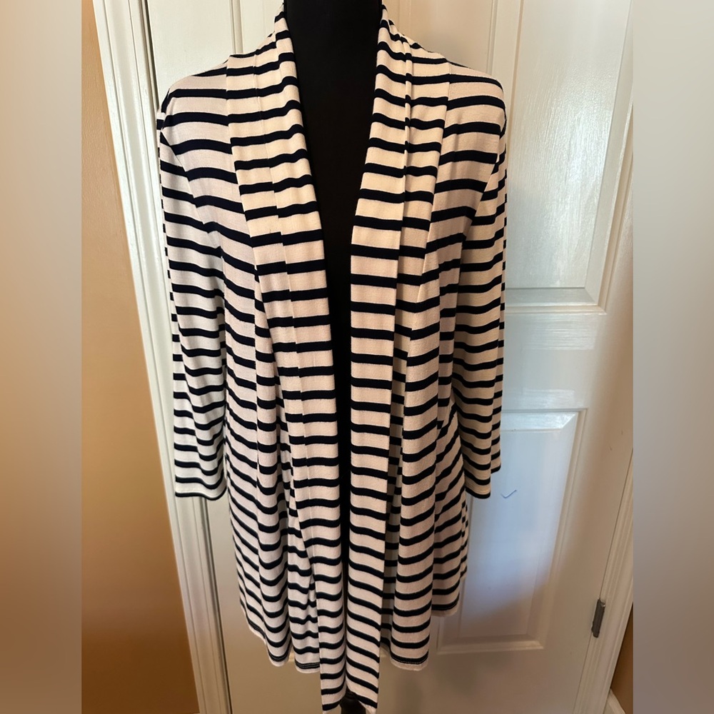 Willi Smith Navy and White Striped Sweater